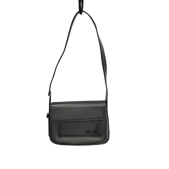 Francesco Biasia Leather Shoulder Bag Purse Handbag Gunmetal Gray Silver - Picture 2 of 14